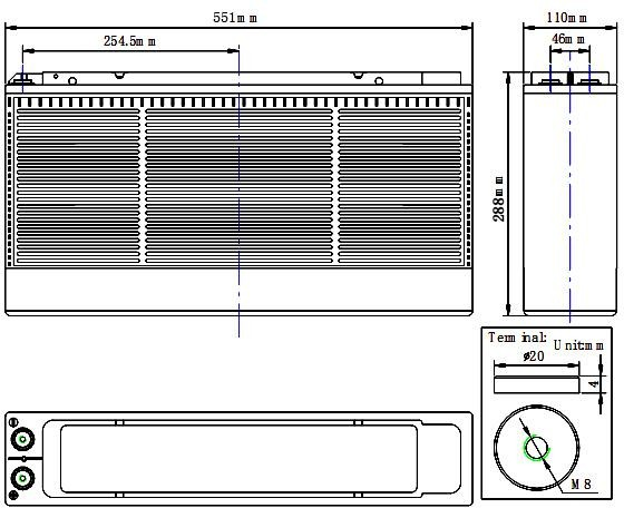 Front Terminal AGM Telecom Battery FB12-150
